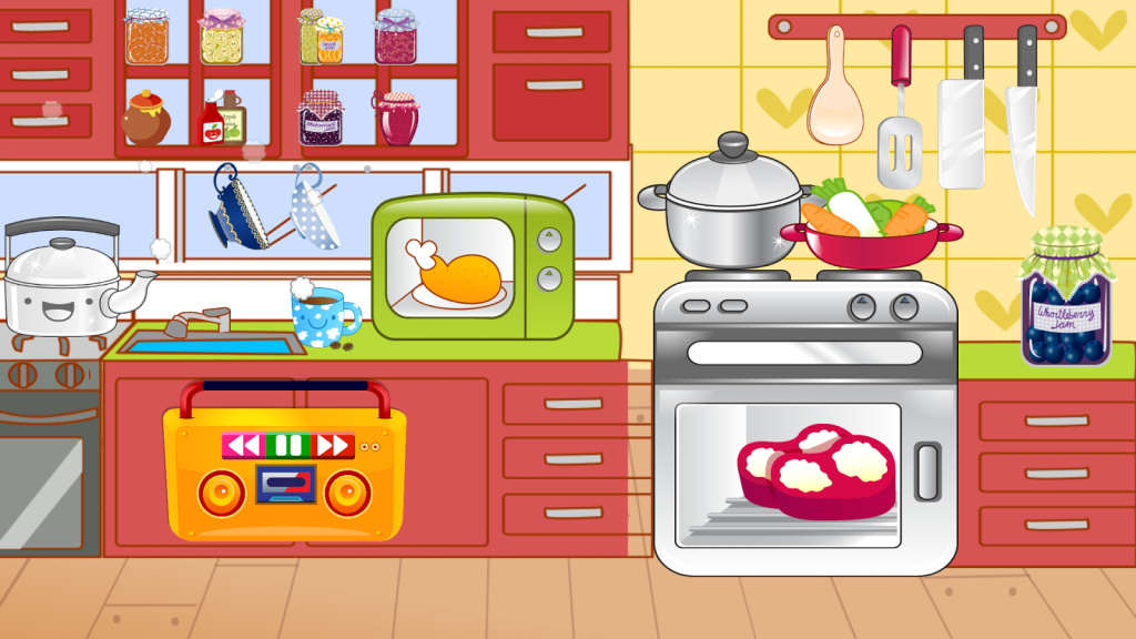 Cartoon rooms kitchen