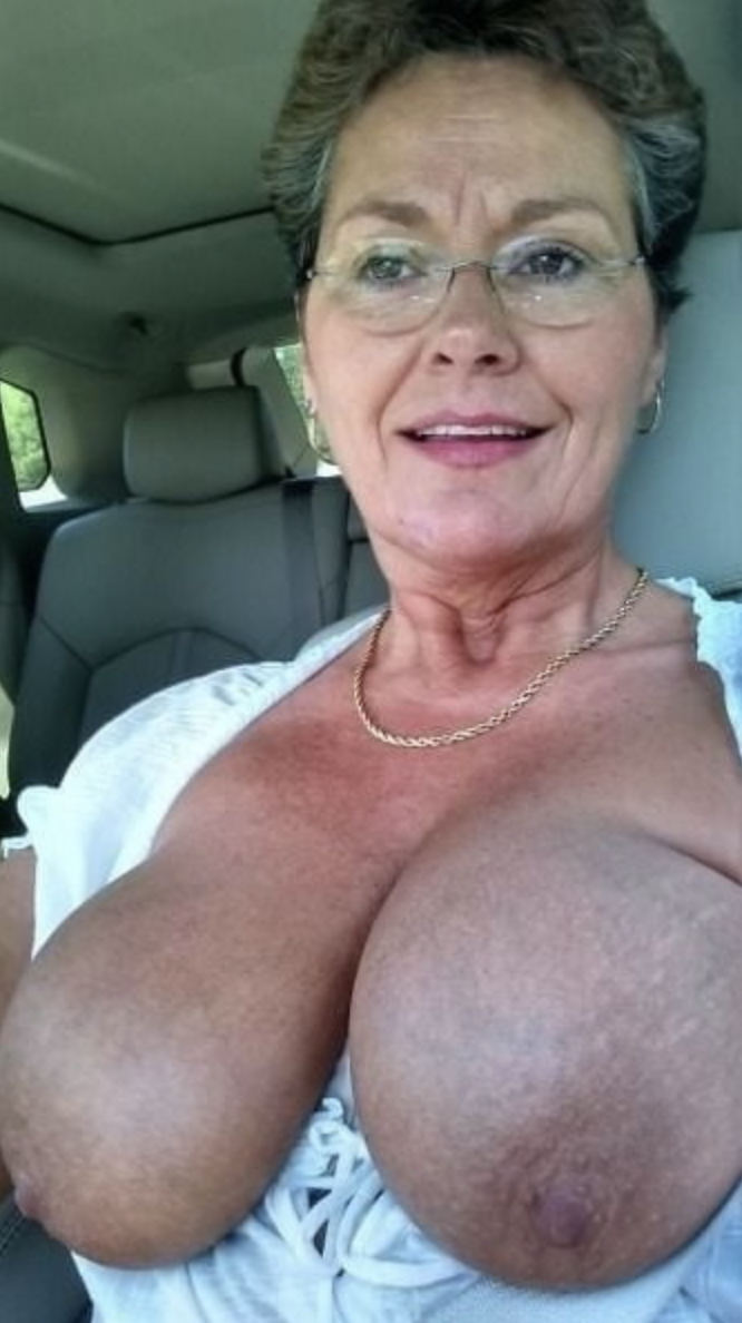 Big tits on granny