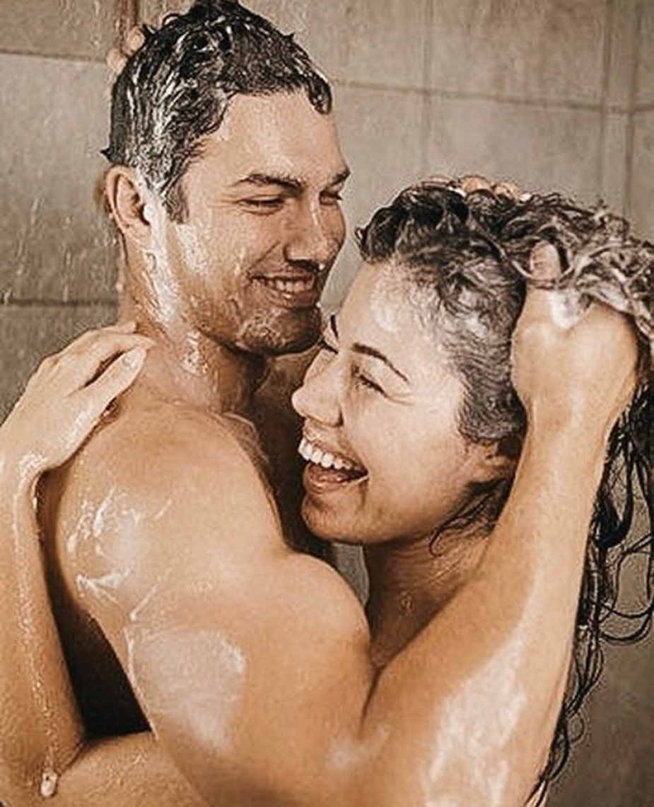 Man and woman in the bath