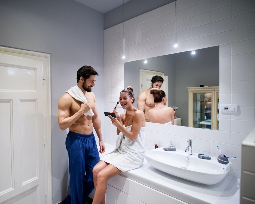 Men's things in the bathroom