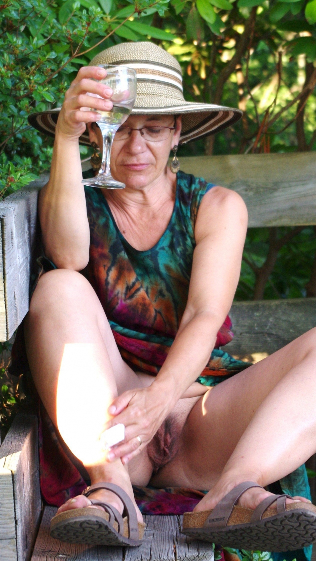 Elderly ladies without panties