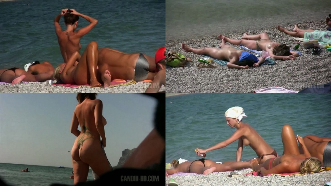 Naked women on a nudist beach