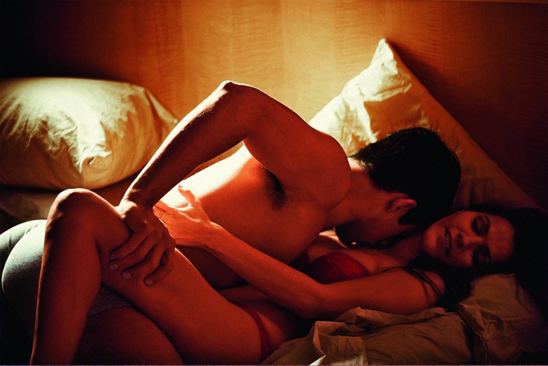 Passionate love in bed