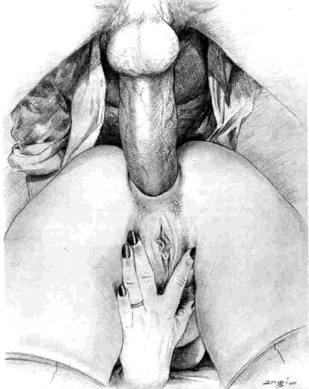 Hentai Pencil Drawings - Drawing dick in the vagina (74 photos) - porn photo
