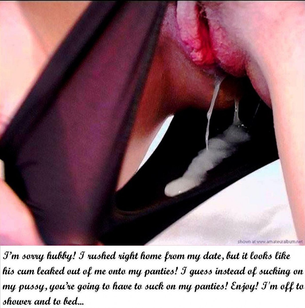 Cumshot on the panties of a sleeping wife