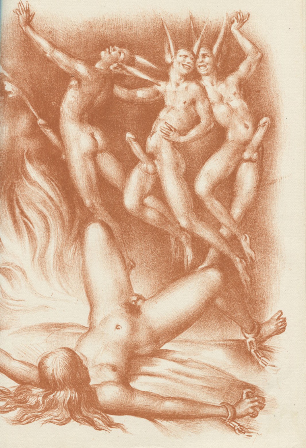 Naked women with satire