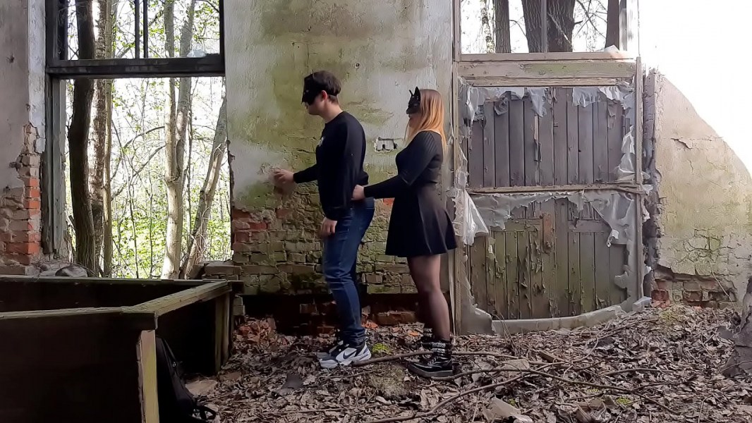 Without panties in an abandoned house