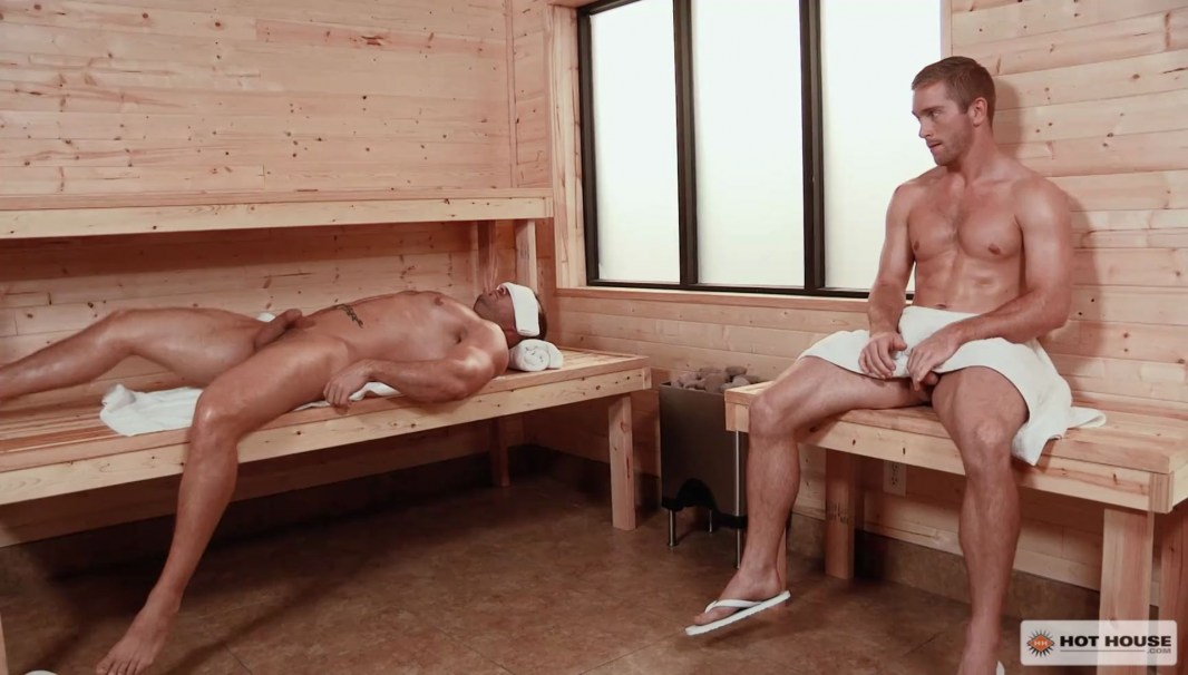 Naked guys in the Russian bath