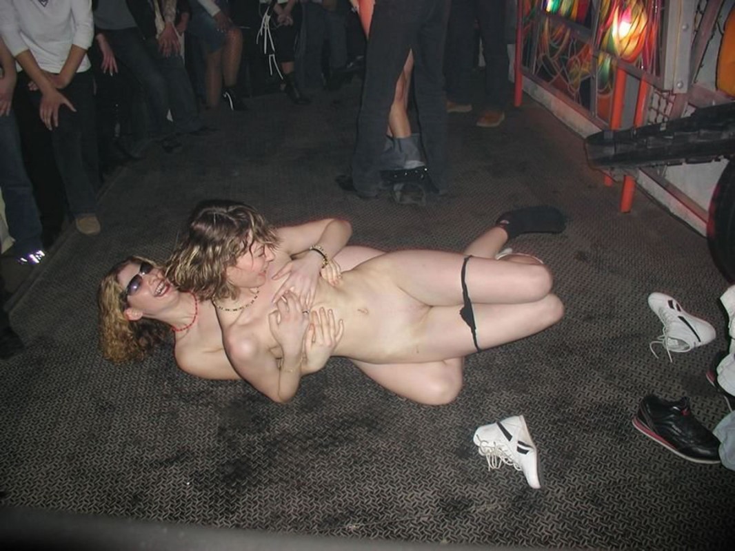 Very drunk bare women