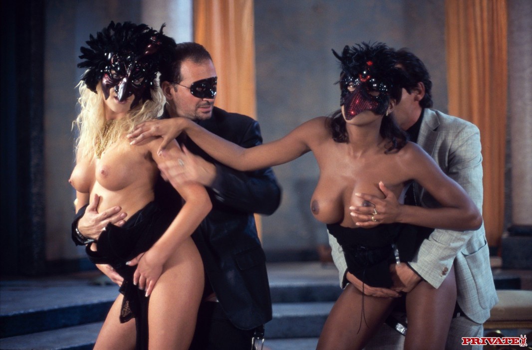 Orgy in carnival masks