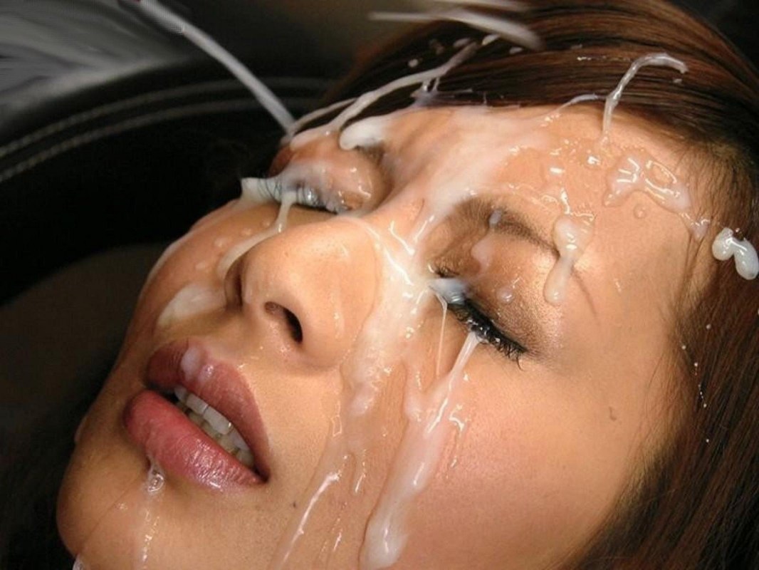Beautiful Japanese cum on face