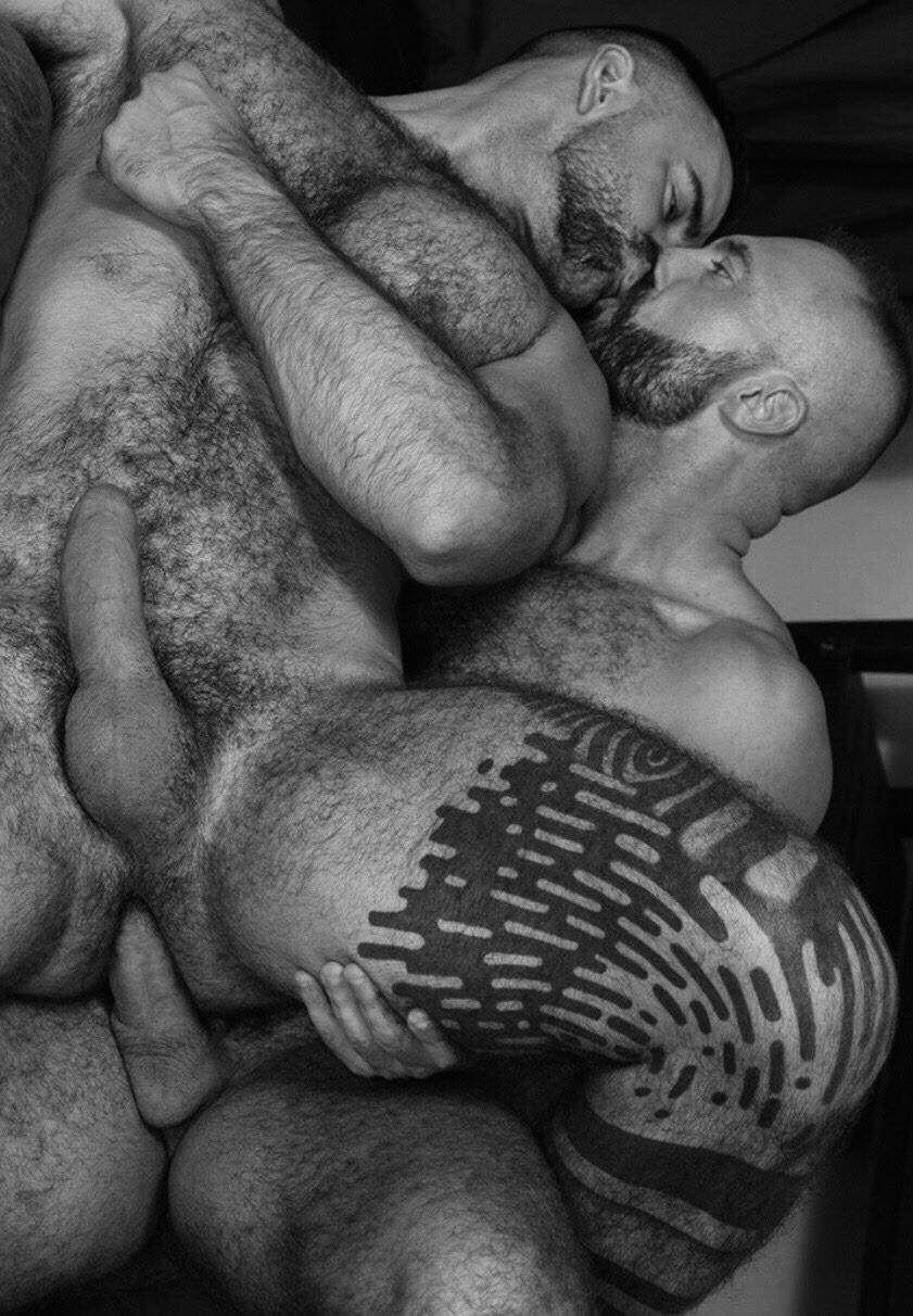 Naked hairy husband behind retro