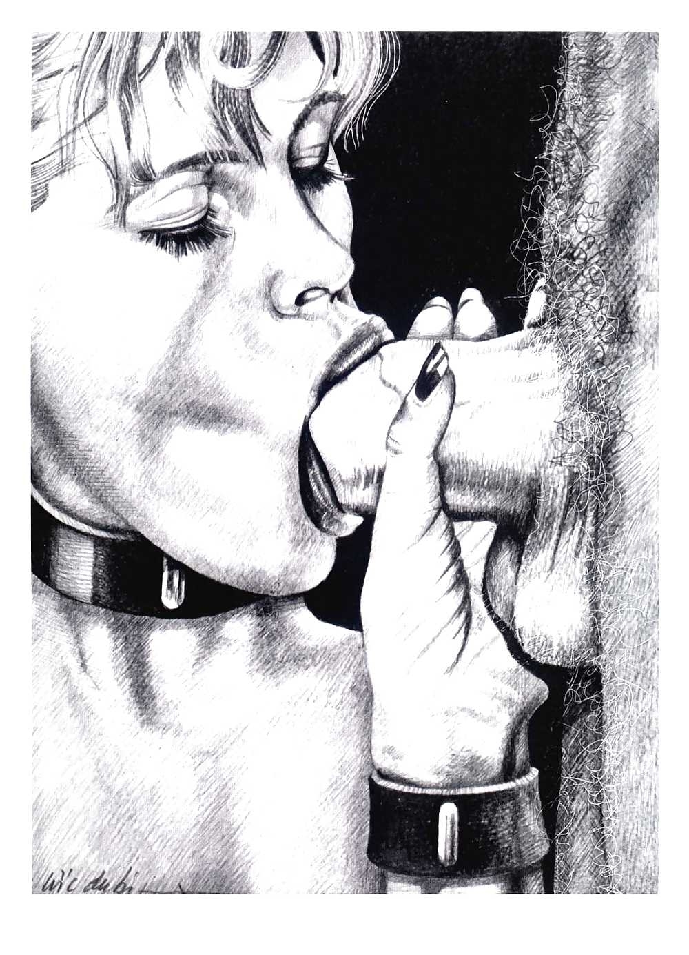 Pencil drawings of blowjob.