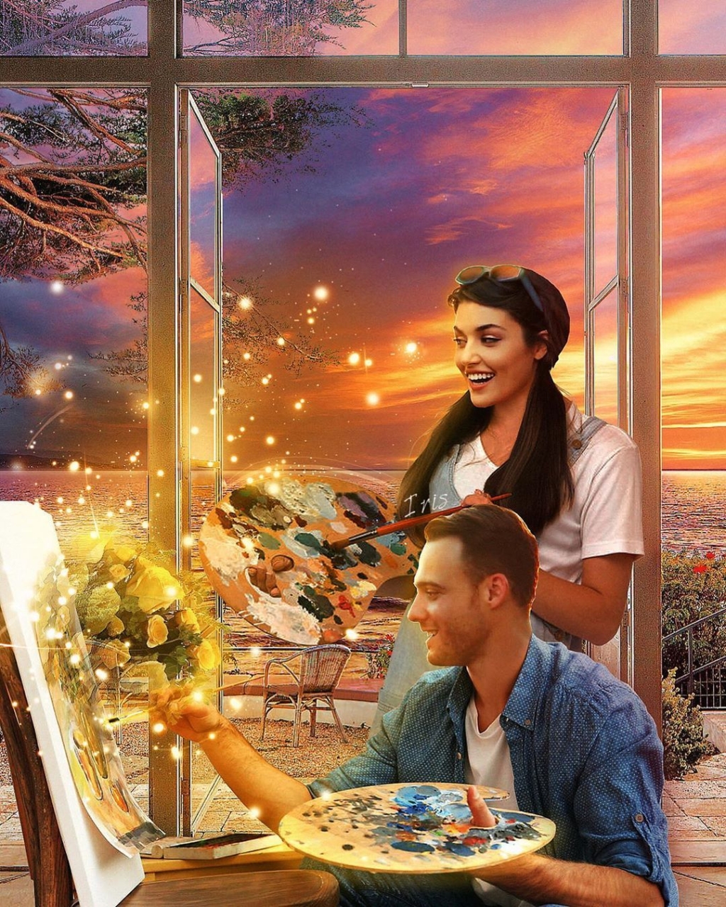 Kerem Bursin and Hande Erchel in the Maldives
