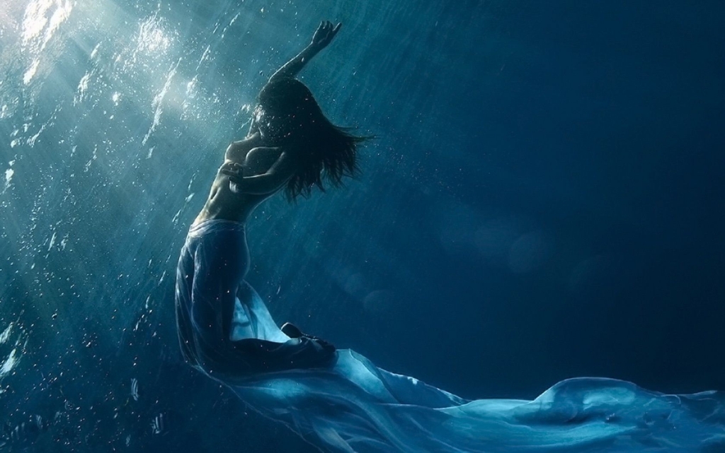 Under water