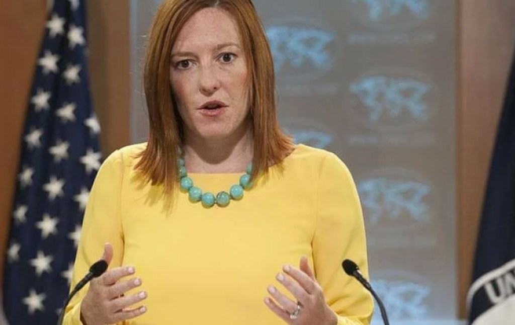 Jennifer Psaki with Gregory
