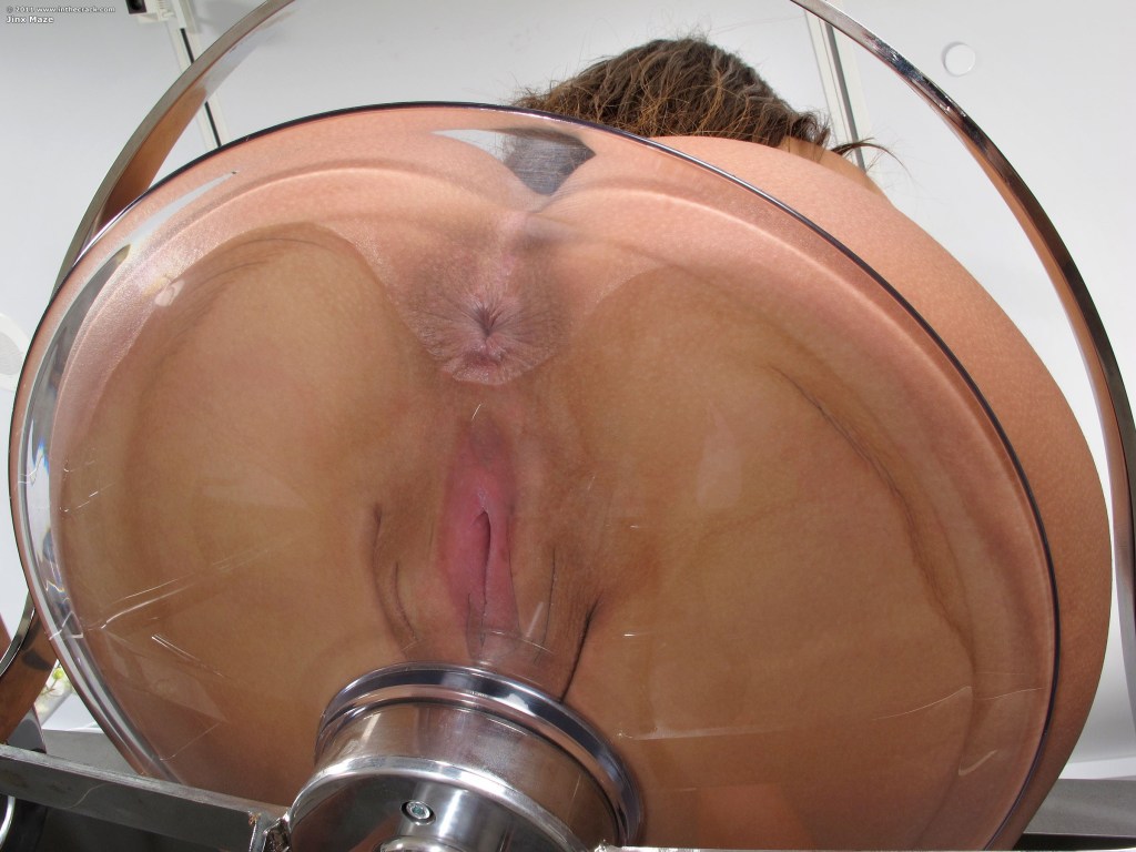 Naked booty on a glass table
