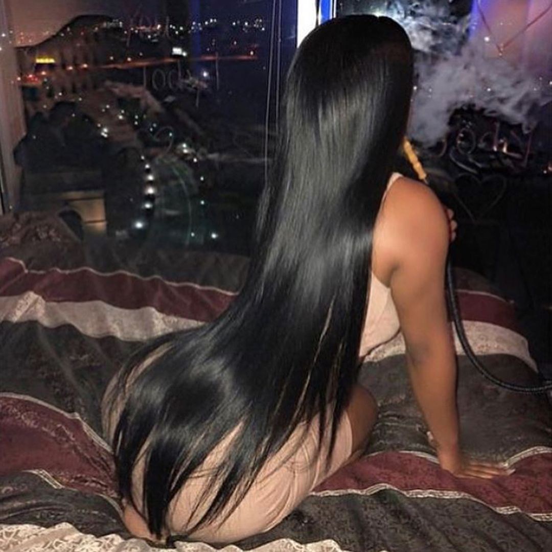 Brunette from the back with long hair (46 photos) - porn photo