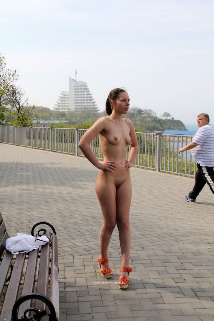 Naked on the Embankment in Anapa