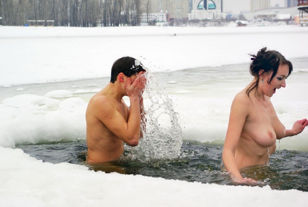Naked bathing for baptism