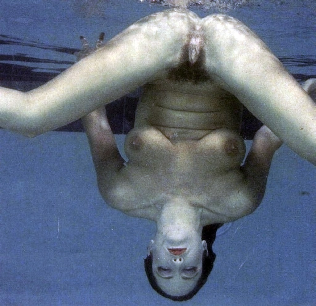 Naked girls jump into the water