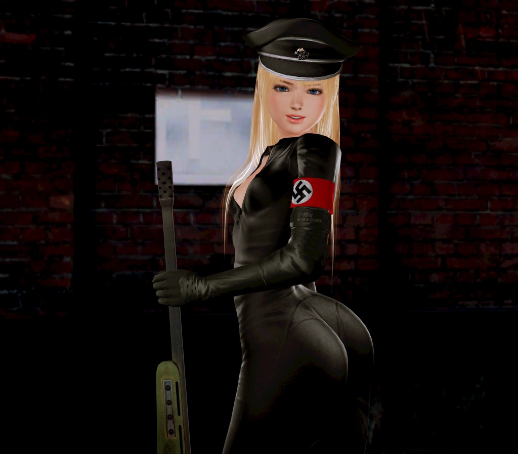 Blonde in Nazi uniform