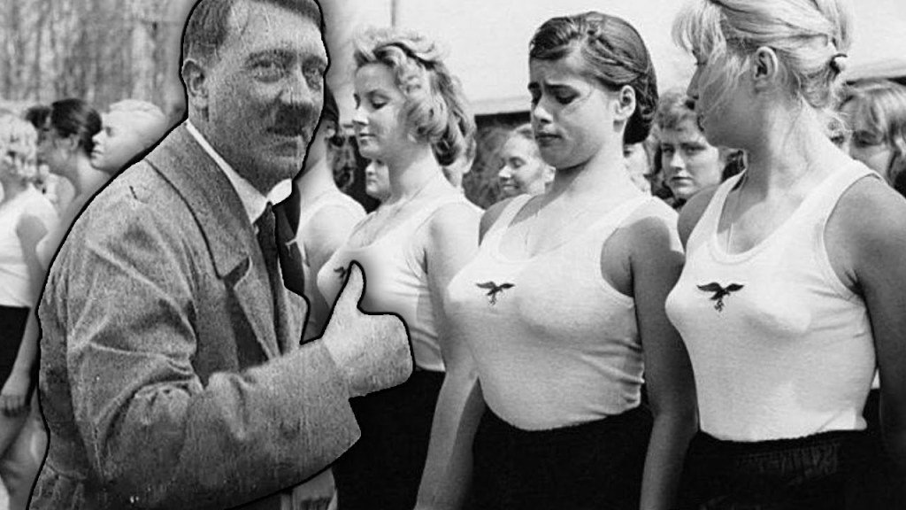 Adolf Hitler with girls