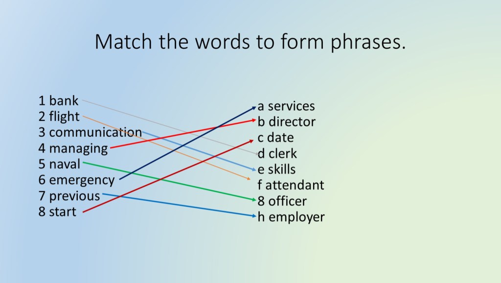 Match the Words Tasks
