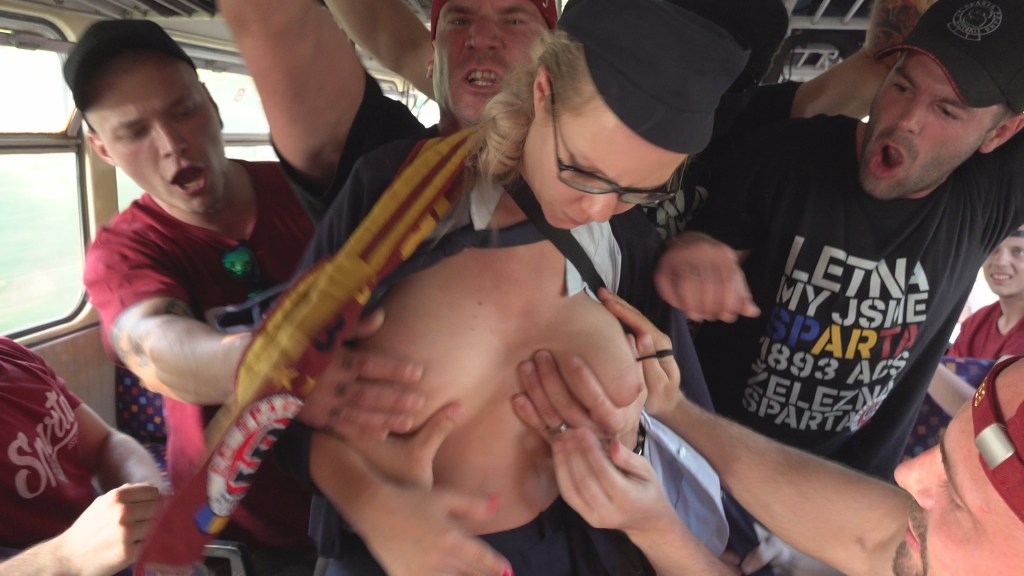 Czech porn actress on the bus