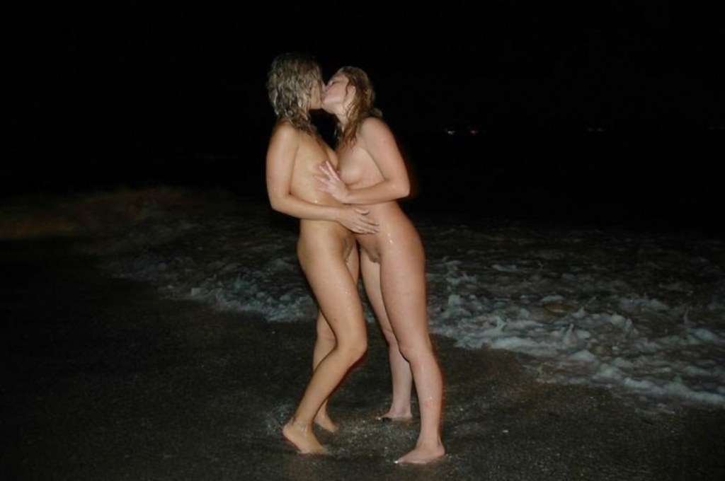 Women's masturbation on the beach
