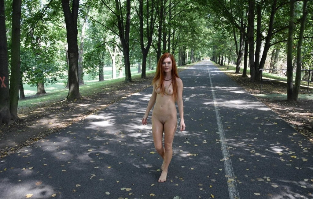 Naked without boobs on the street
