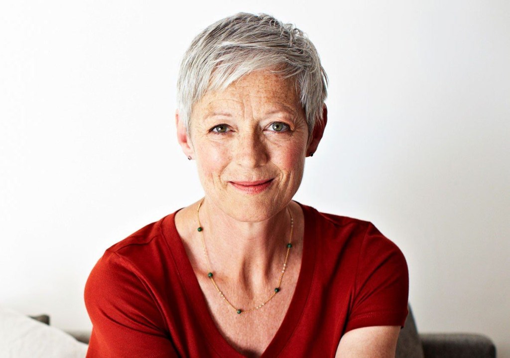 The neck of an elderly woman